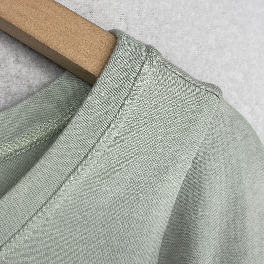 EILEEN FISHER Top M Stretch Organic Cotton Jersey 3/4 Sleeve Basic Green USA - Picture 4 of 10